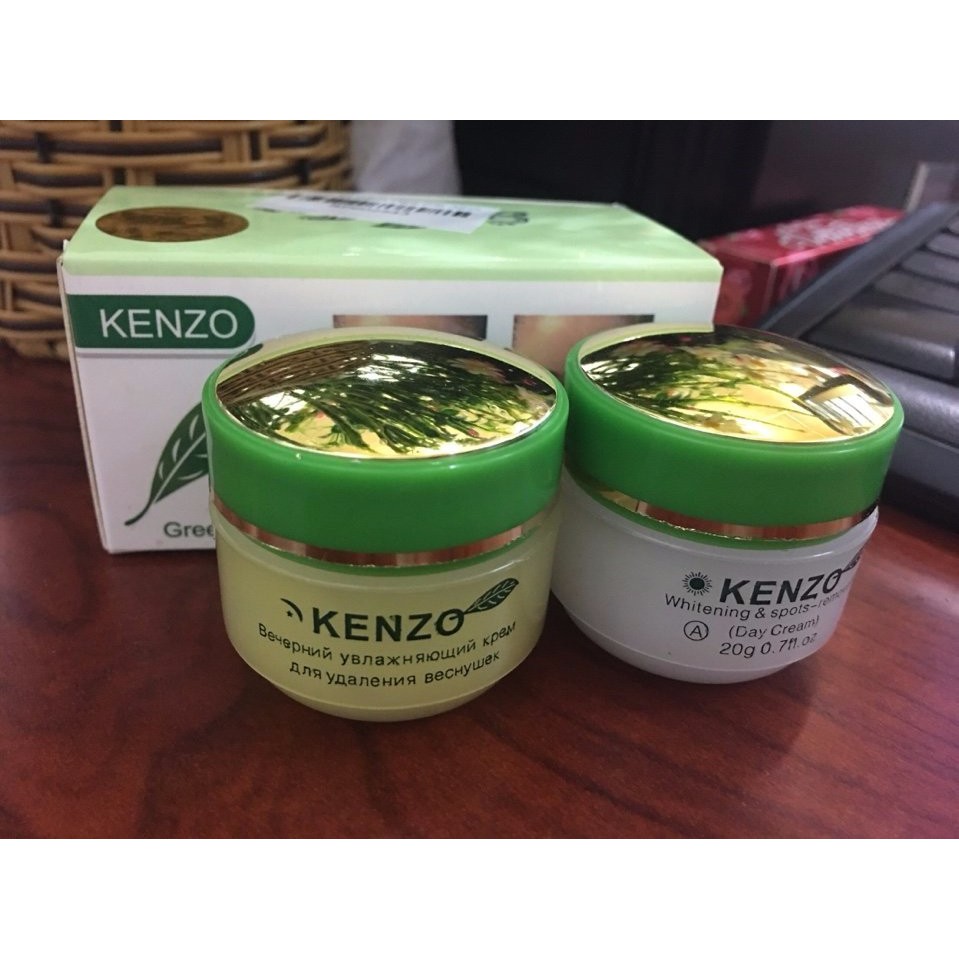 Bộ sản phẩm kem giảm nám và làm trắng da Kenzo tinh chất trà xanh - Nga