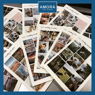 Sticker dán Set 10 tờ - 90 ảnh chụp khác nhau dùng để trang trí sổ tay phong cách Vintage Sunday 5052 - Amora UNI