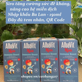 Combo 3 hộp siro tăng cường sức đề kháng Albavit Kids Immune Boost (chính hãng) nhập khẩu Ba Lan -150ml