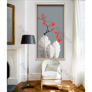 Tranh dán tường Bình hoa nghệ thuật, Tranh 3D dán tường hiện đại (tích hợp sẵn keo), MS 867893