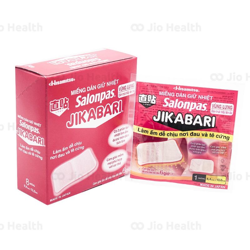 Miếng dán giữ nhiệt Salonpas JIKABARI - Hộp 8 miếng