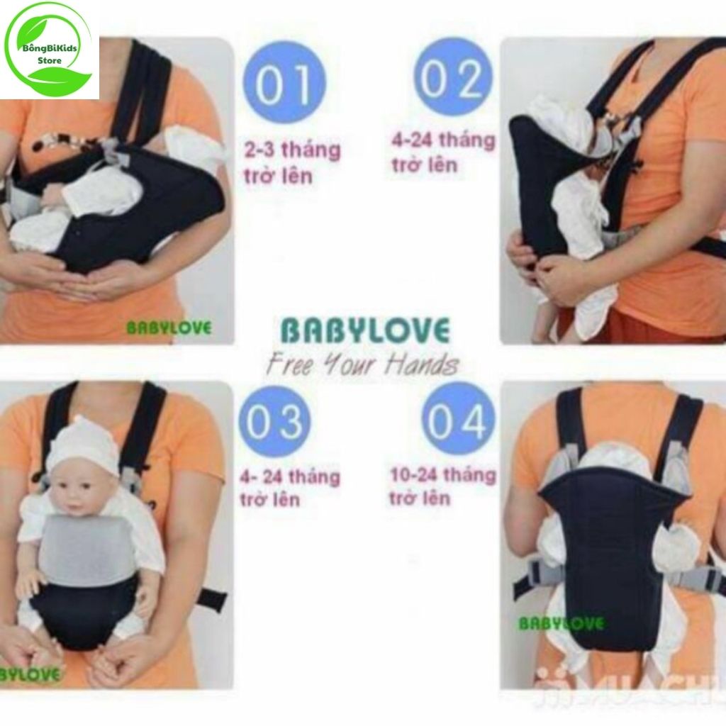 Địu Em Bé Địu  4 Tư thế Hàng Việt Nam ROYAL Quai Đeo Chắc Chắn An Toàn BÔNG BI KIDS STORE