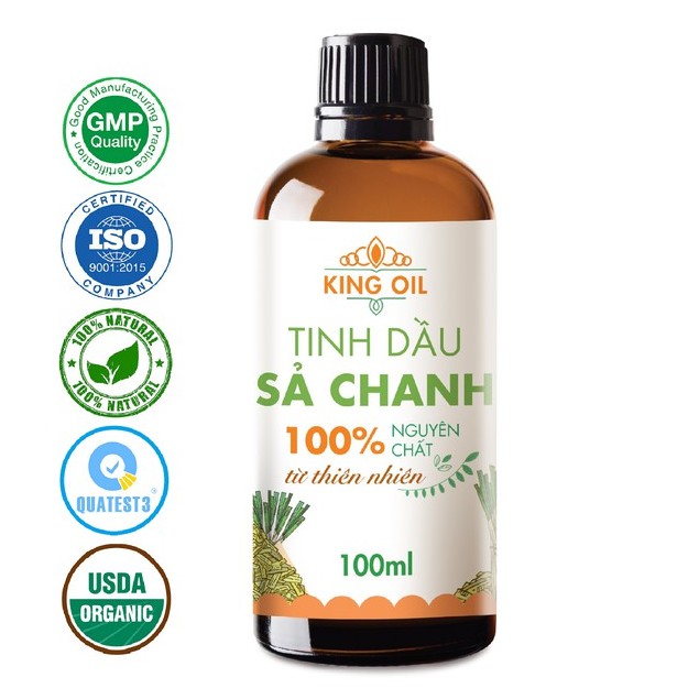 Tinh dầu Sả Chanh KingOil nguyên chất 100% từ thiên nhiên, xuất khẩu Châu Âu, thơm phòng, thư giãn, đuổi muỗi, khử khuẩn