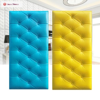 Miếng dán tường 3D bằng mút XPE da PU màu trơn kích thước 30*60*1.8cm