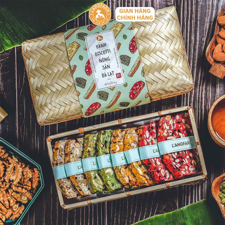 Bánh biscotti nông sản Đà Lạt L'angfarm hộp 280g mẫu bamboo