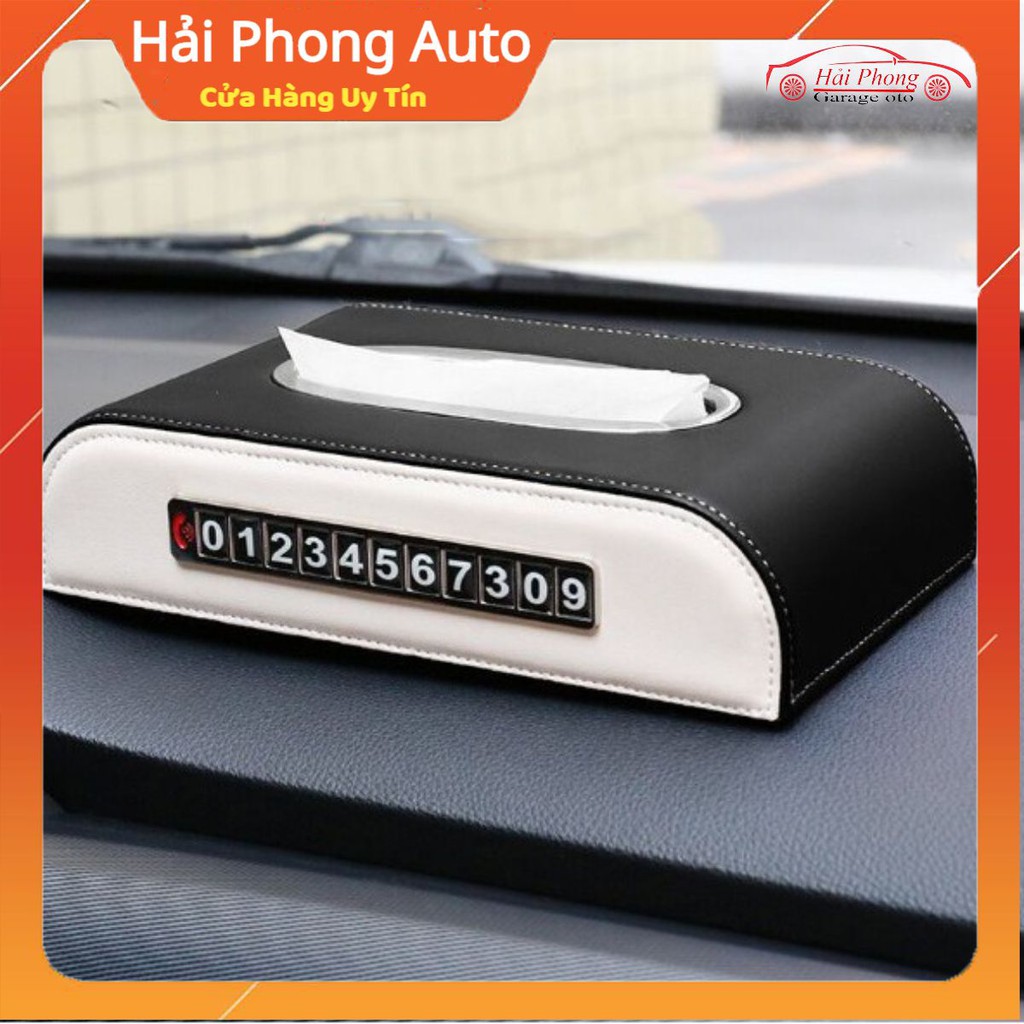 Hộp đựng khăn giấy chất liệu da trên ô tô và bàn làm việc,kèm bảng số điện thoại | BigBuy360 - bigbuy360.vn