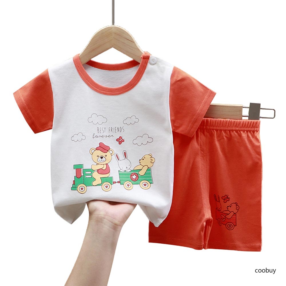 COD Bộ Quần Áo Ngắn Tay Cho Bé Trai Bé Gái CO