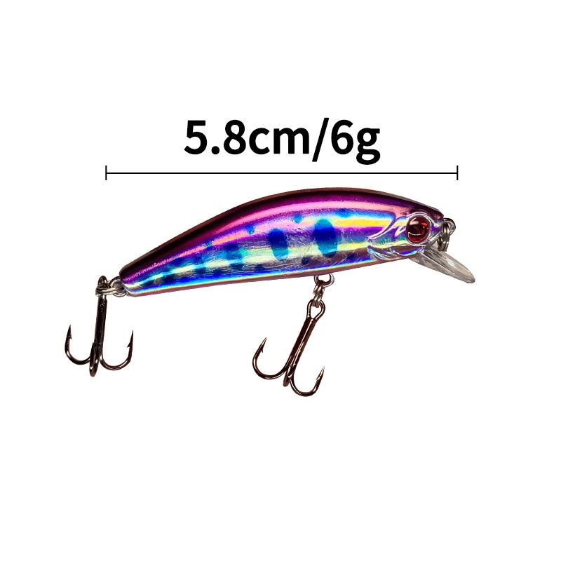 Mồi Giả Nhử Cá 3D Bằng Nhựa 55mm 6.5g Gắn Kèm Móc Câu