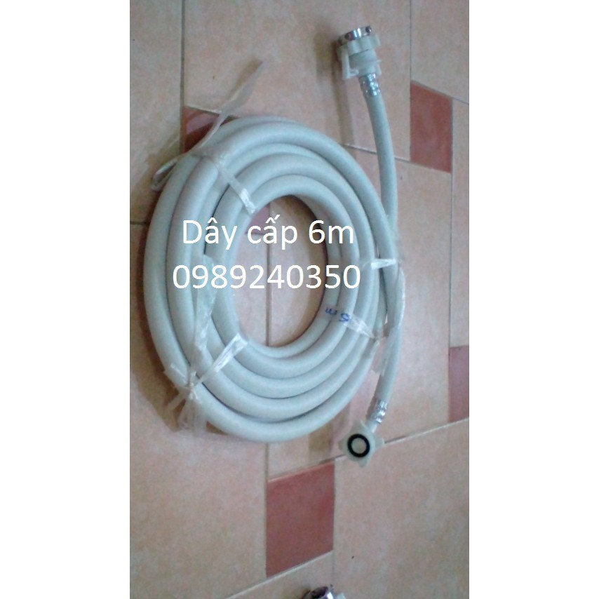 Dây cấp nước máy giặt dài 6m (1 đầu bắt ốc - 1 đầu ren)