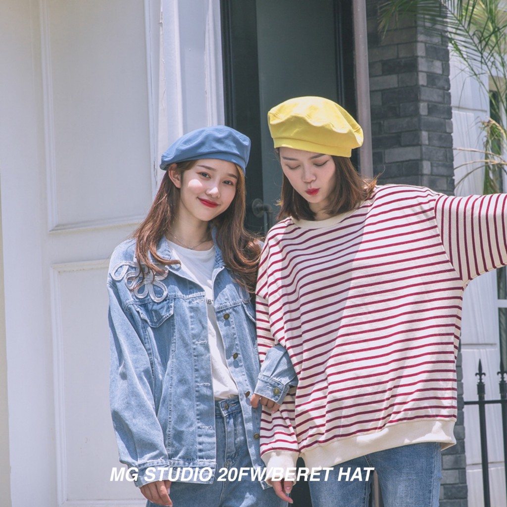 Mũ beret màu trơn MG STUDIO phong cách thời trang chất lượng cao