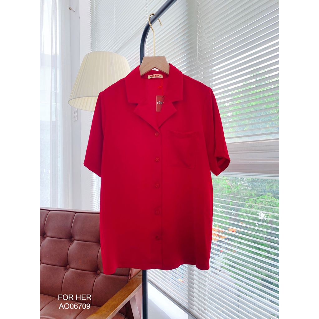 Áo FOR HER cổ đăng tông tay ngắn AO0670