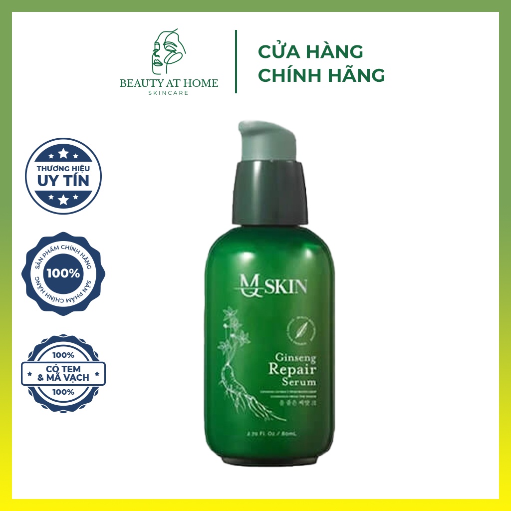 Serum tái tạo da nhân sâm ginseng repair serum dưỡng chất thấm gấp 5 lần nuôi dưỡng sâu MQ Skin 80ml