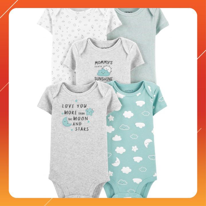 Bodysuit Carter's Đám Mây Nhập Mỹ Cho Bé Trai Set 5 Bộ