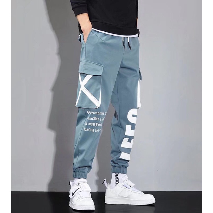 Quần dài chín tấc dáng rộng vải nhung dày thời trang mùa mới dành cho nam