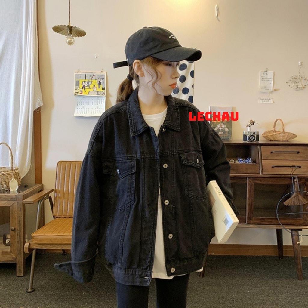 Áo khoác jean nam nữ form rộng áo khoác bò street style chống nắng basic unisex Hàn Quốc AKJ01 chất liệu jean cao cấp