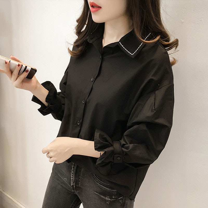 Áo sơ mi tay dài cổ bẻ phong cách Hàn Quốc | BigBuy360 - bigbuy360.vn