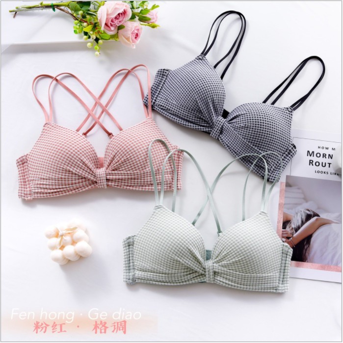 Bộ đồ lót Hoàng Oanh Underwear, set nội y cotton thấm hút mồ hôi cao cấp - bộ kẻ caro | BigBuy360 - bigbuy360.vn