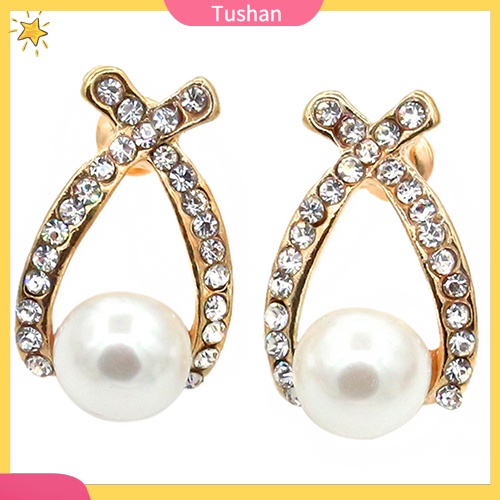 Đôi bông tai đính ngọc trai nhân tạo thời trang cho nữ
