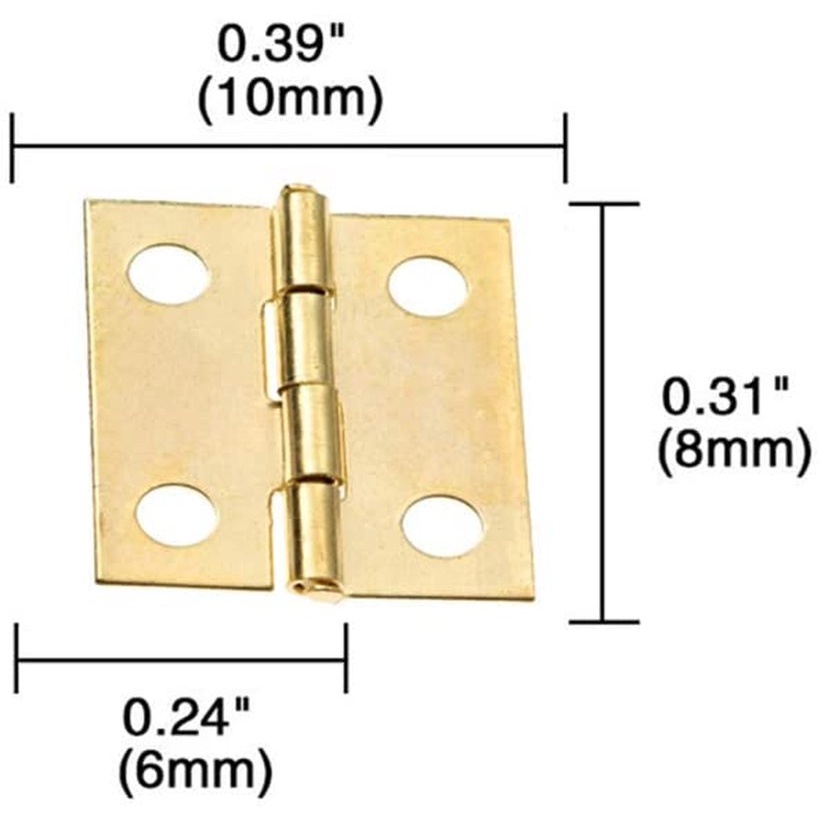 Set 10 Bản Lề Mini Bằng Đồng Nguyên Chất Kèm Đinh Tán Cho Hộp Gỗ / Hộp Đựng Trang Sức Diy