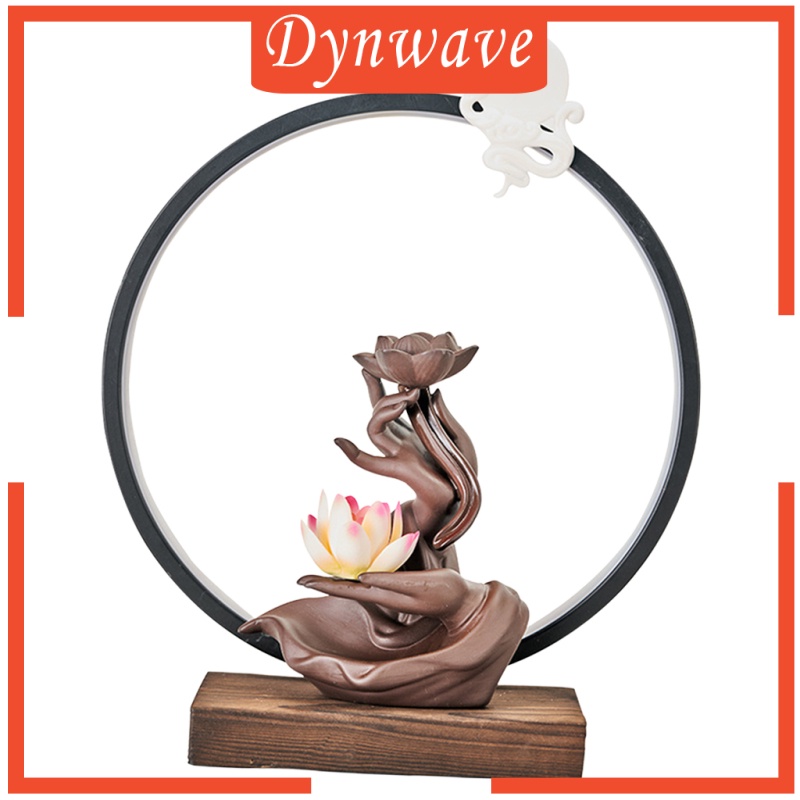 [DYNWAVE] Ceramic Backflow Waterfall Incense Burner LED Light