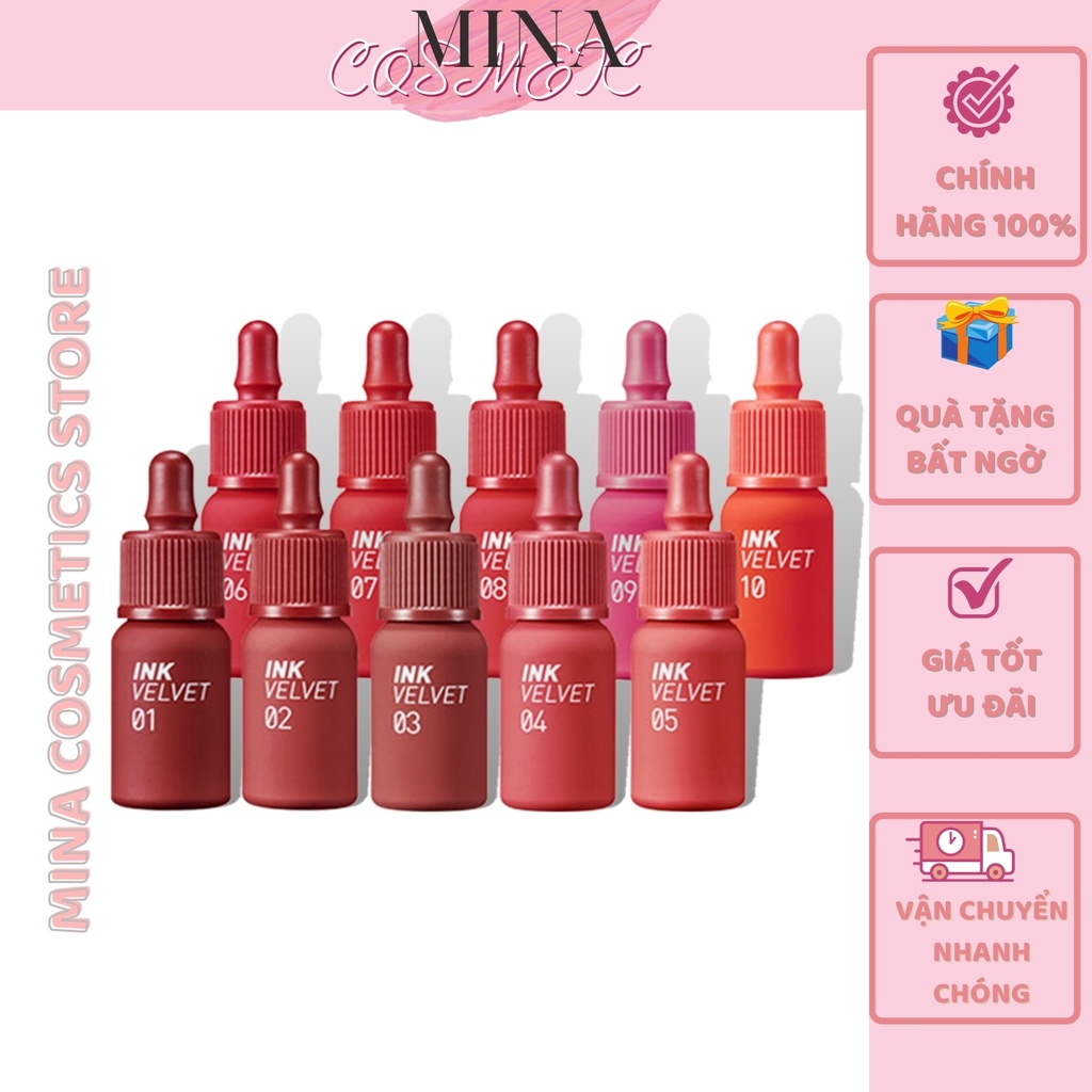 Son Peripera Ink [Hot New _Hàng Auth] Son Peripera Ink V.elvet Lip Tint siêu lì, bám màu cực tốt