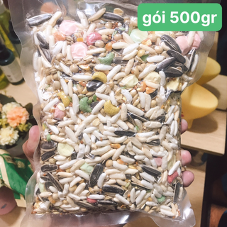 Thức Ăn Trộn Hamster rang bơ VIP Siêu Ngon - Đầy Đủ Sâu Khô, Ức Gà, Cá Sợi - Giúp Bé Béo Mầm, Lông Mượt (Túi 500g/1kg)