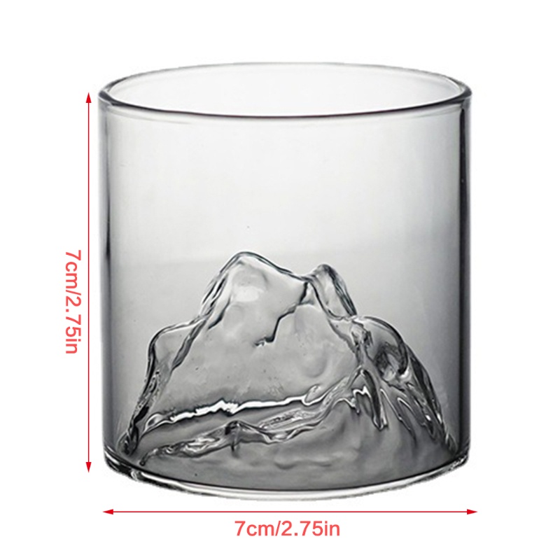 Ly rượu whiskey bằng thủy tinh hình dãy núi 3D phong cách Nhật Bản