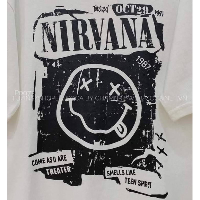  [Rẻ vô địch] Áo cotton tay lỡ unisex - Áo mặt lè lưỡi . NIRVANA