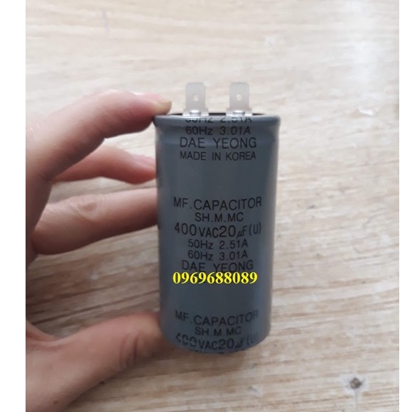 Tụ Máy Bơm Made in KOREA 400VAC-20 UF