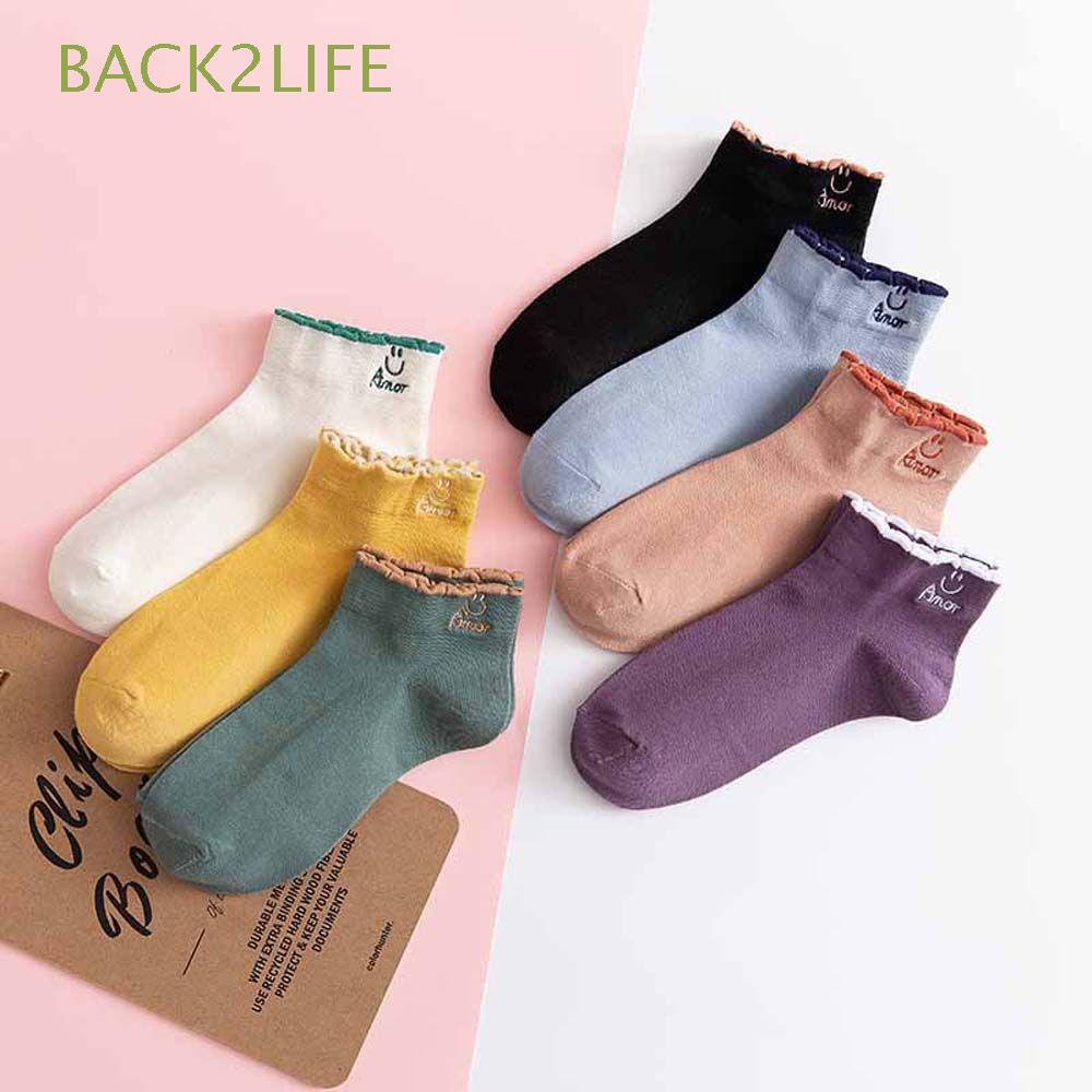 7 Đôi Vớ Thể Thao Cổ Ngắn In Họa Tiết Hoạt Hình Phong Cách Harajuku Hàn Quốc Nhiều Màu Cho Nữ