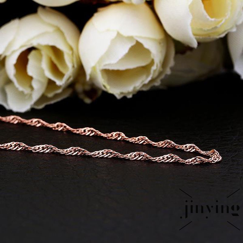 ❤S Wind New Fashion Jewelry 18 inch Simple Silver Water Wave  Chain Necklace For Unisex Man Women Gi