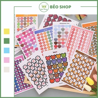 Sticker dán sổ Béo shop hình dán điện thoại ipad bookmart in hình gấu thỏ hoạ tiết đáng yêu ST02