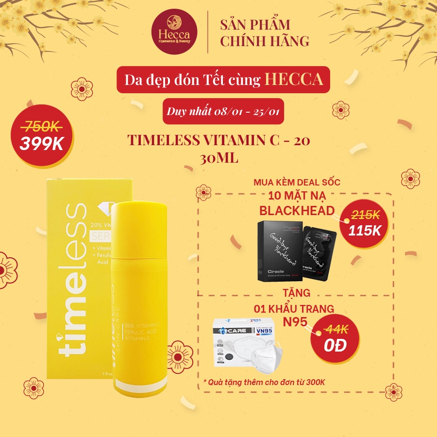 Tinh Chất Dưỡng Sáng Da ‬Timeless 20% Vitamin C + Vitamin E + Ferulic Acid Serum (30ml)