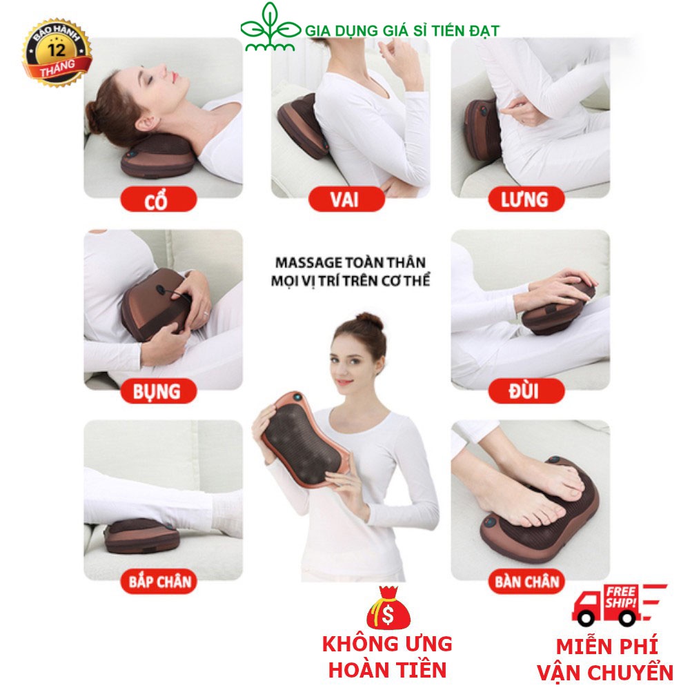 Gối Massage Hồng Ngoại 8 Bi 2 Chiều Cao Cấp, Chính Hãng Công Nghệ Nhật Bản, Bảo Hành 5 Năm, 1 Đổi 1 Trong 7 Ngày