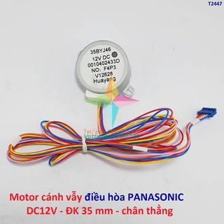 Motor cánh vẫy điều hòa Panasonic DC12V đường kính 35 mm chân thẳng