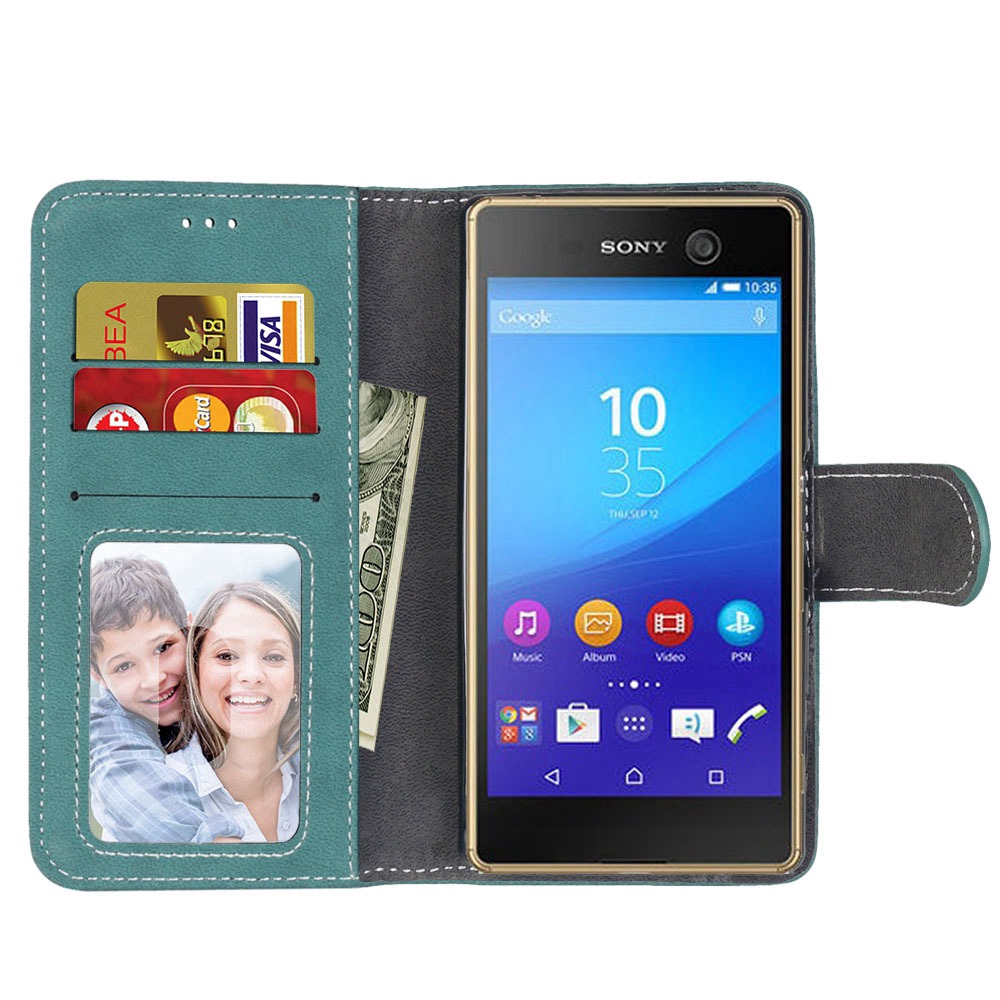 Bao da PU nắp gập kiểu ví kèm chốt cài từ tính phong cách cổ điển cho SONY XPERIA Z5 COMPACT E5823 E5803 SO-02H