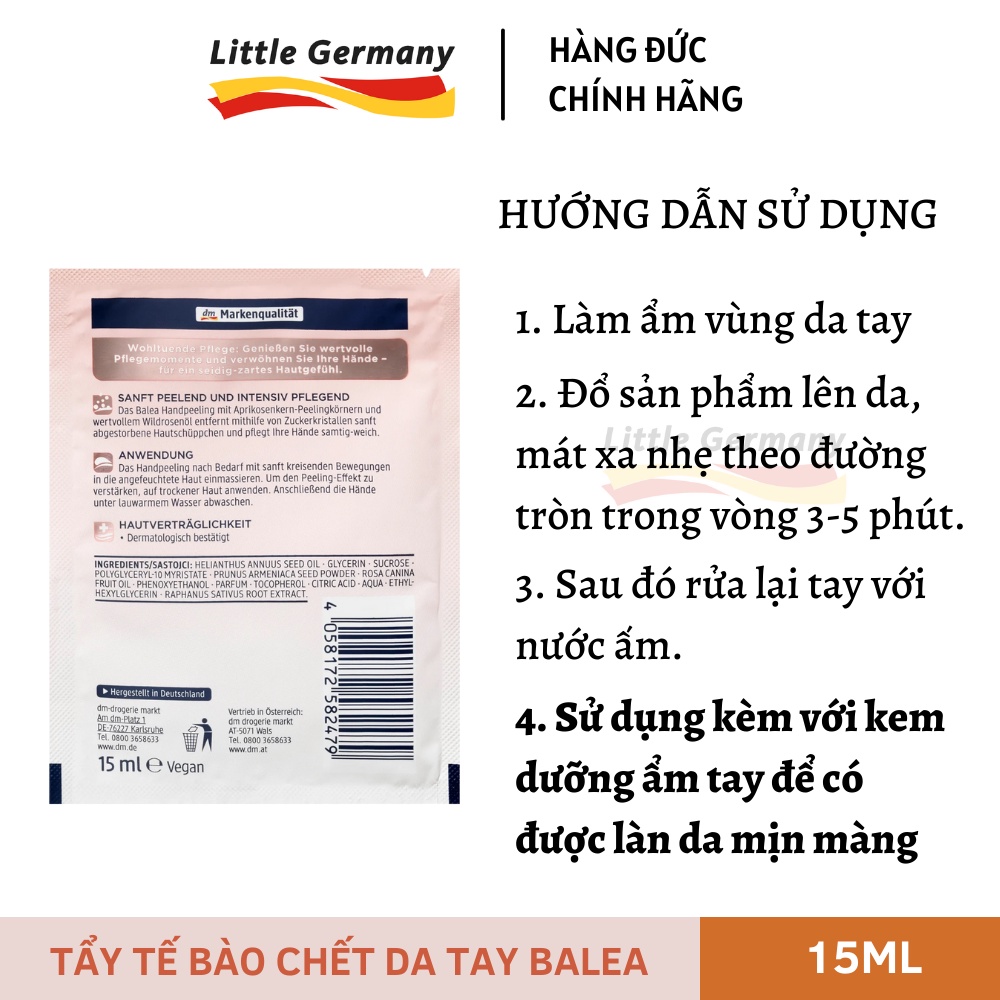 Mặt Nạ Tay - Tẩy Tế Bào Chết Chết Da Tay Balea - 15ML - Hàng Nội Địa Đức