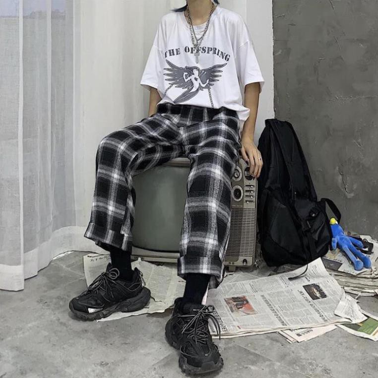 [Freeship đơn từ 0đ] QUẦN SỌC CARO UNISEX QUẦN BAGGY CARO LƯNG THUN PLAID PANTS CAO CẤP - MM . ! '  ྇