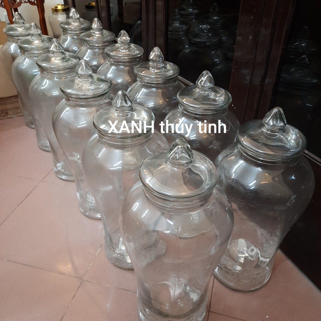 Bình thủy tinh Chân mây ngâm sâm, nấm, hoa quả -  Dung tích 15 lít