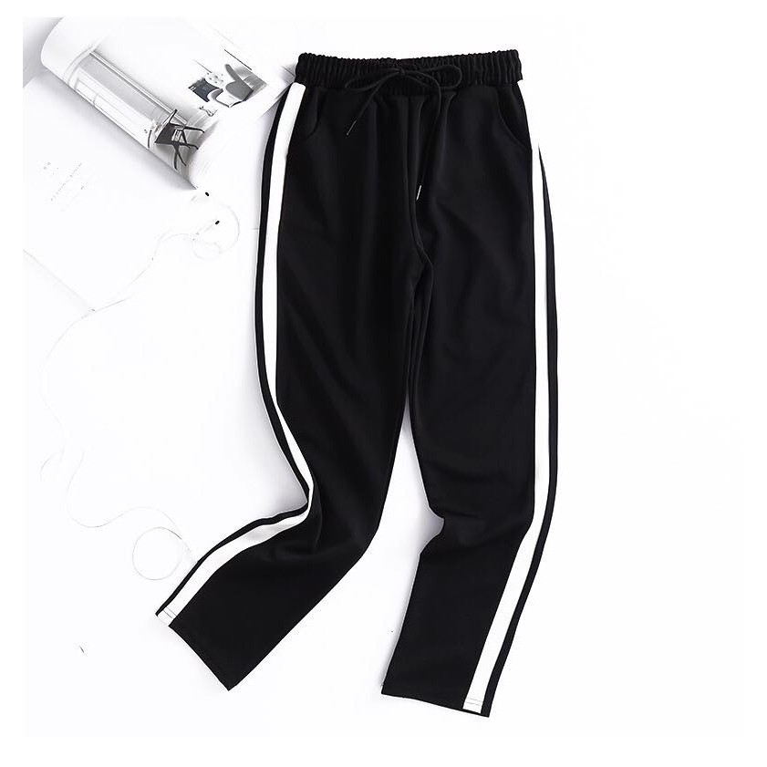 (CHẤT MÁT ) Quần Baggy Sọc Trắng - Chất liệu thun umi nhẹ, co giãn thoải mái | BigBuy360 - bigbuy360.vn