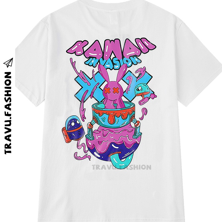 Áo thun tay lỡ nam nữ form rộng, chất cotton mịn mát co dãn 4 chiều in Kawaii lạ mắt TL821