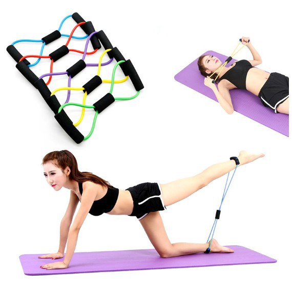 hot 1pcs Eight-character puller chest expander yoga tool