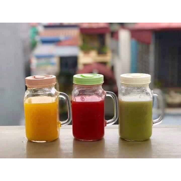 🍑🍎🍊 BÌNH NƯỚC THUỶ TINH DETOX LOCKnLOCK CÓ TAY CẦM 630ml 🍑🍎🍊 LLG002