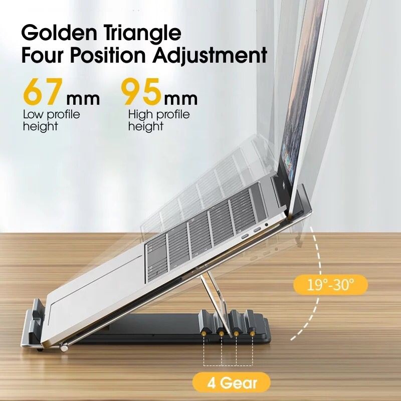 Giá Đỡ Laptop / Notebook 4 Ngăn Bằng Hợp Kim Nhôm Tản Nhiệt Độ Cao