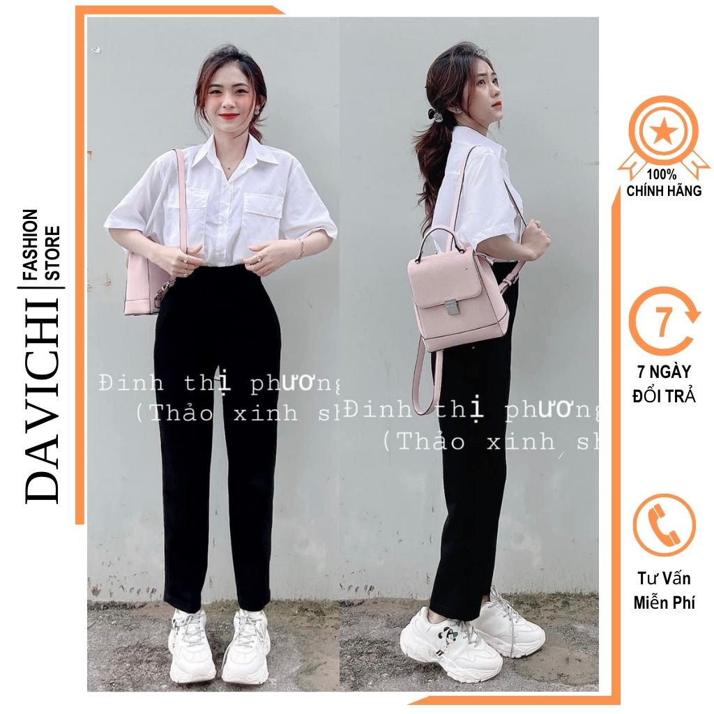 Quần Tây Đi Học Nữ Lưng Cao Cúc Lệch, Quần Tây Học Sinh Nữ Dáng Basic Dễ Mặc size từ 45kg đến 58kg