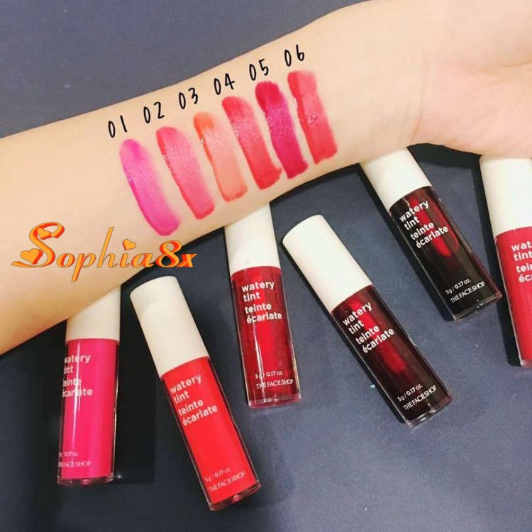 Son kem The Face Shop Watery Tint mềm môi lên màu đẹp TFS 5g