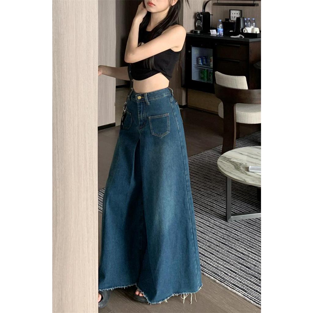 Quần Jeans Sờn Lưng Cao Ống Loe Phong Cách Thời Trang Âu Mỹ 62984