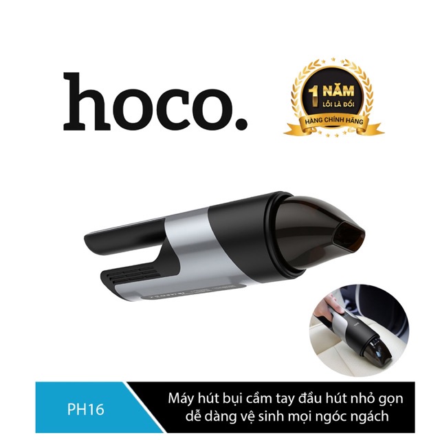 Máy hút bụi cầm tay Hoco PH16 đầu hút nhỏ gọn dễ dàng vệ sinh mọi ngóc ngách trong xe kèm đầu quét hút bụi