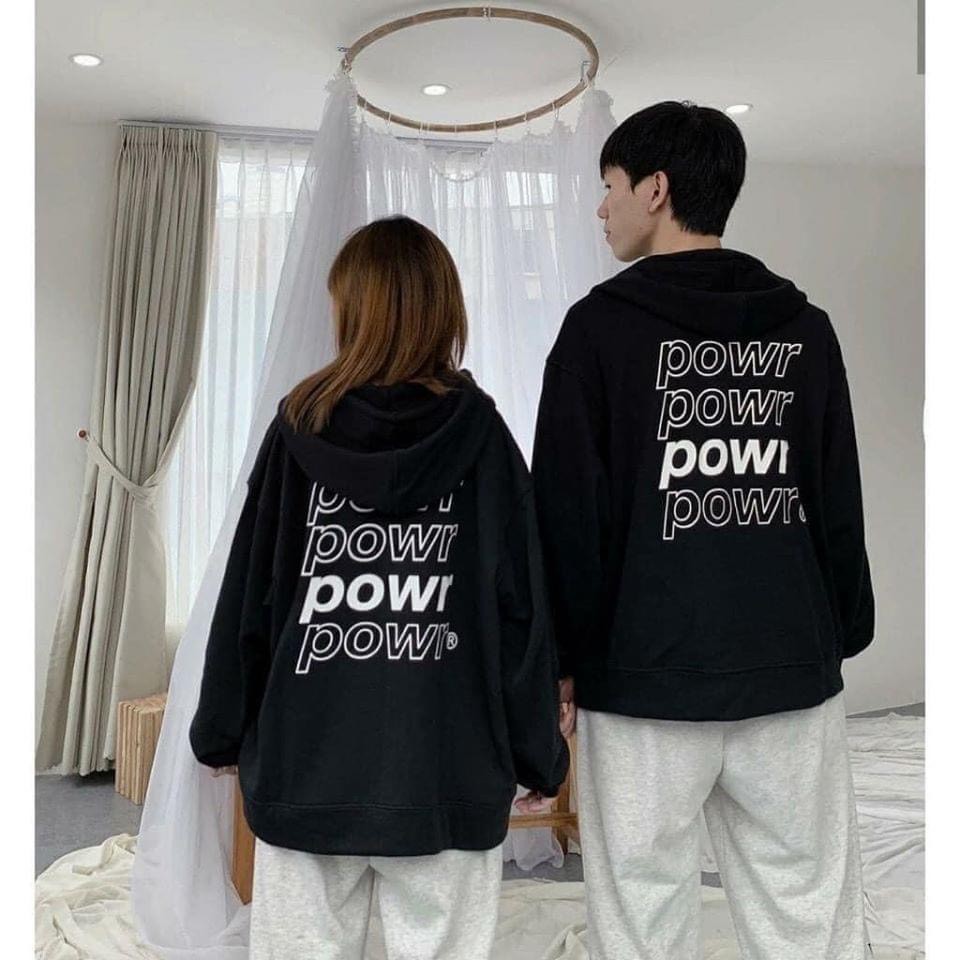 Áo khoác hoodie 🍁FREESHIP🍁 Áo nỉ Powr Hàn quốc