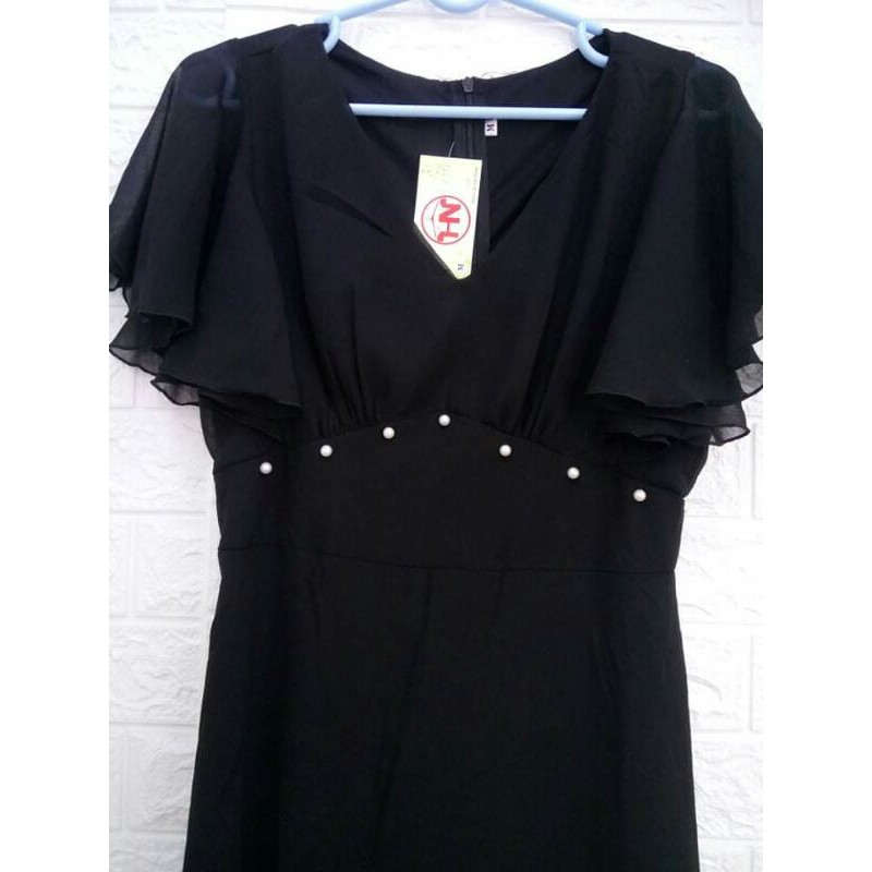 Đầm đen tay cánh tiên đính ngọc💕video + ảnh thật 💕 | BigBuy360 - bigbuy360.vn